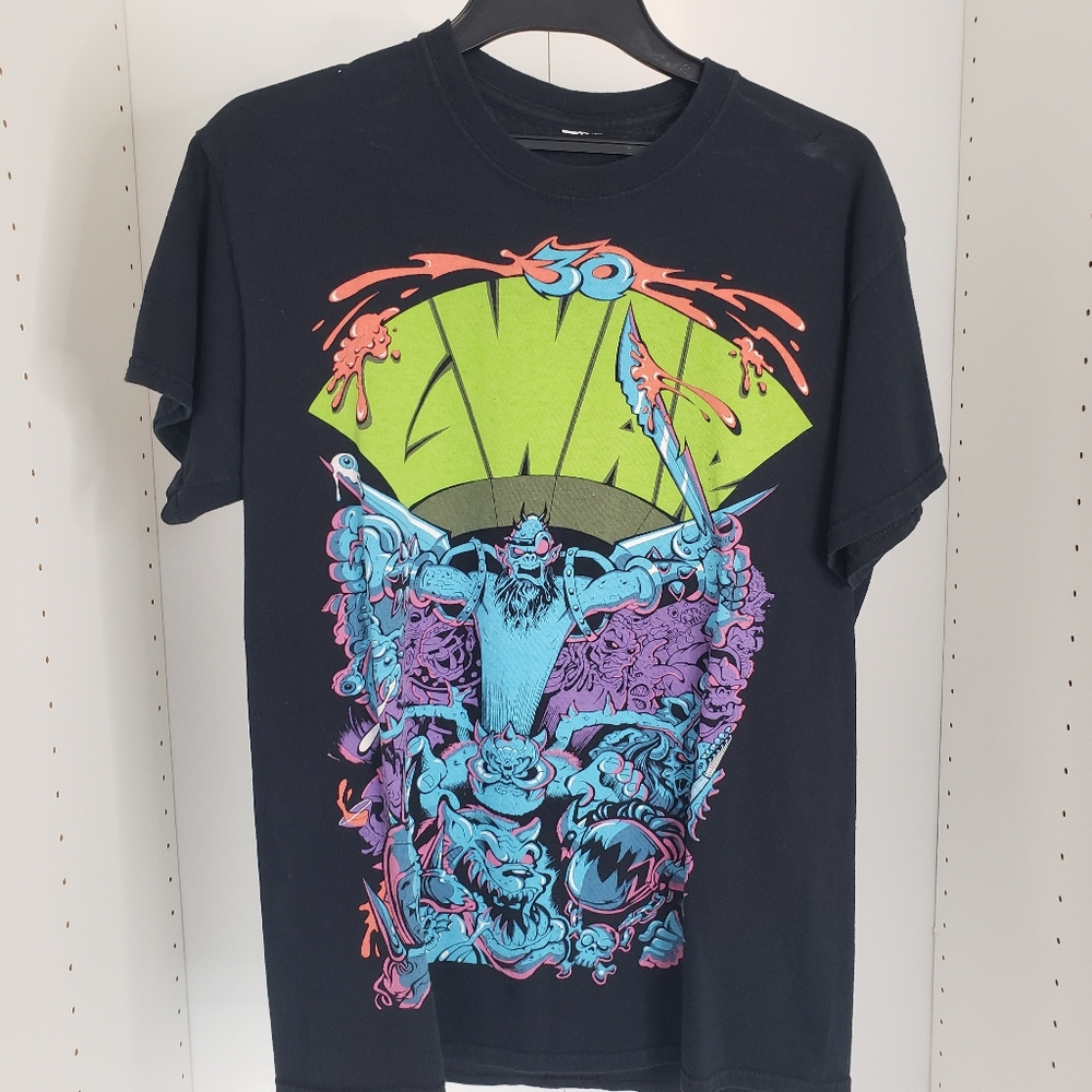 GWAR 30 years black concert tshirt Neon Green